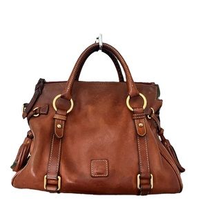 Dooney & Bourke Florentine Satchel Tan Leather Gold Hardware USED